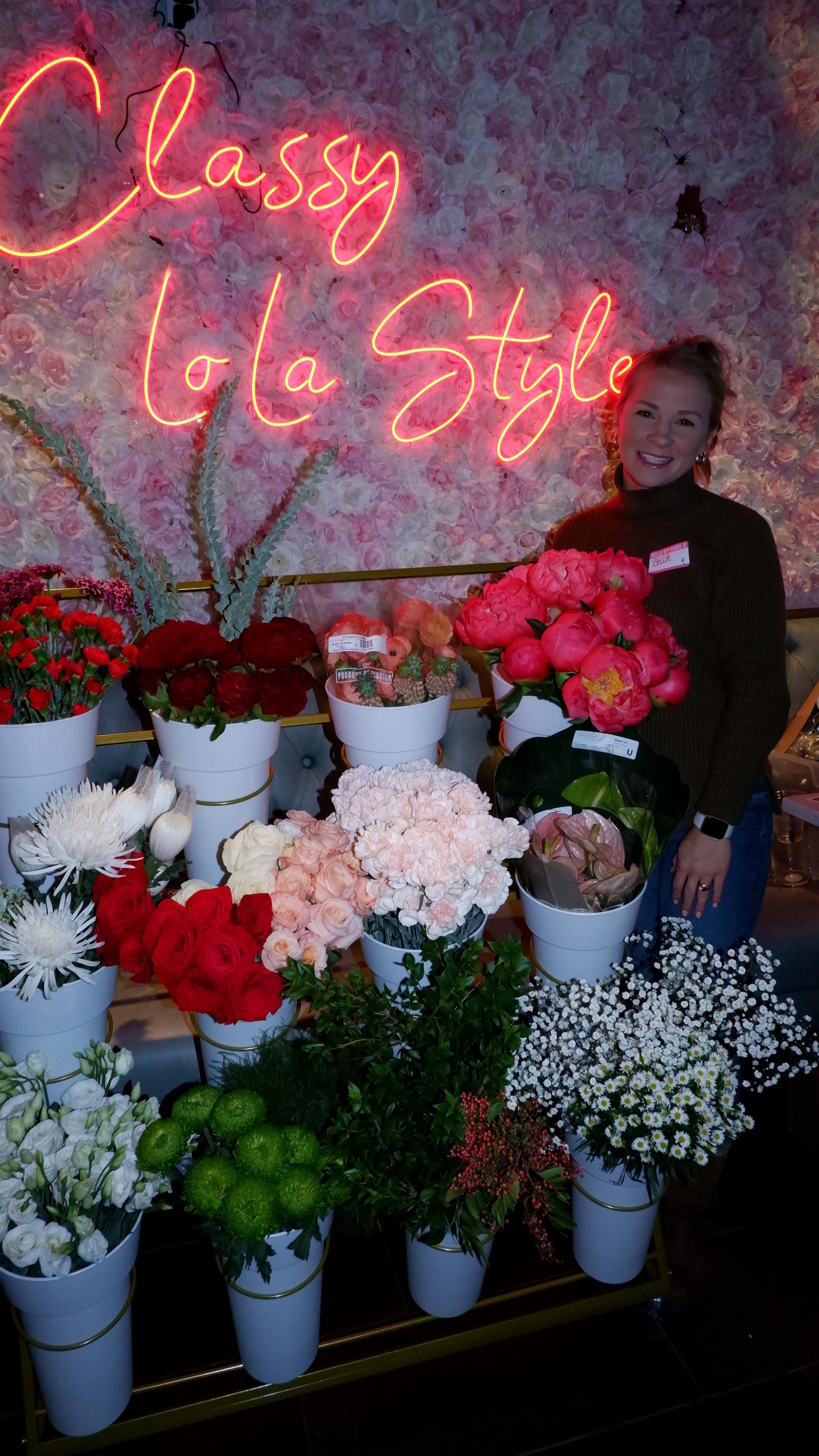 Booze and Blooms floral arrangement creation